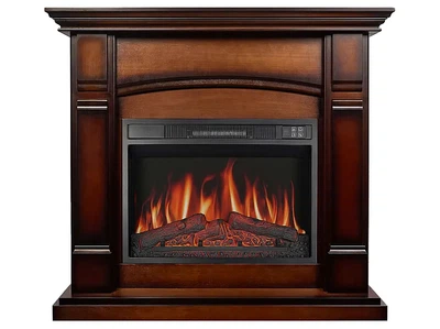 Каминокомплект ArtiFlame Manchester AF23S махагон коричневый антик эффект живого пламени со звуком и обогревом