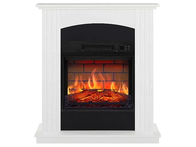 Каминокомплект ArtiFlame Collins AF18B белый ээффект живого пламени и тления поленьев со обогревом