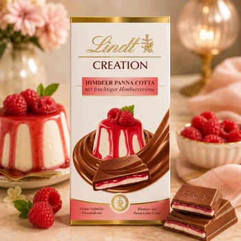 Шоколадка Lindt Creation с малиновой панна коттой 150 гр