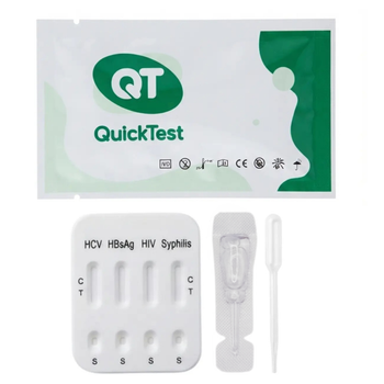 Комбинированный тест на 4 инфекции QuickTest: гепатит В, сифилис, ВИЧ, гепатита С, IHS-404
