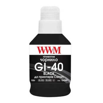 Чернила WWM Canon GI-40 для G5040/G6040 190г Black Pigmented (KeyLock)