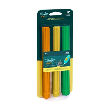 Стержень для 3D-ручки 3Doodler набор Микс (75 шт: оранжевый, желтый, зеленый)