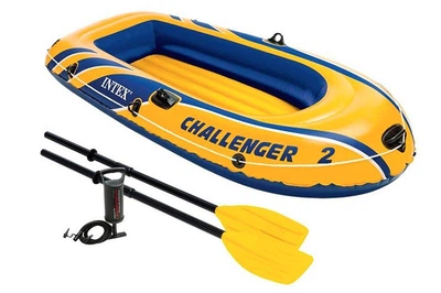 Лодка надувная двухместная INTEX Challenger 2 Set (до 200 кг) 68367 размер 236х114х41 см