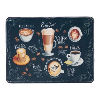 Суперабсорбирующий коврик для сушки посуды Model 211-03 COFFEE 40х30 см влагопоглащающий темно-серый с рисунком