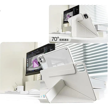 Защитный чехол Zoyu для планшета Air8, совместимый с процессором M4 2026 года, с двусторонним магнитным креплением и возможностью снятия, жесткий чехол, защищающий от изгиба, для 11-дюймового планшета Apple, цвет «дымный серый».