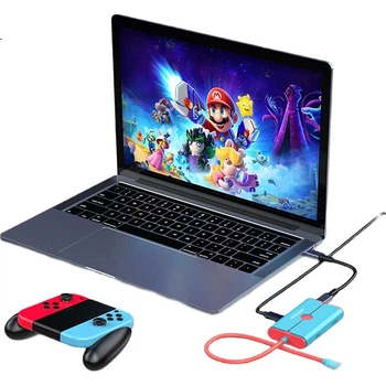 Карта видеозахвата Shengwei DHC0003J USB 3.0 для Nintendo Switch с док-станцией, черная