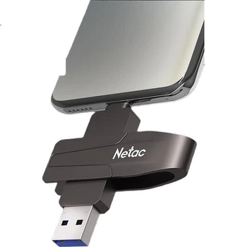 Твердотільний флеш-накопичувач Netac 1 ТБ USB 3.2, флеш-накопичувач US8 Type-C з двома інтерфейсами, швидкість читання 530 МБ/с, швидкість запису 450 МБ/с, мобільний твердотільний жорсткий диск для телефонів та комп'ютерів, прискорення швидкості