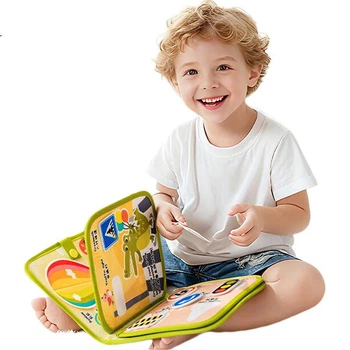 Мягкая книжка-игрушка Jollybaby из прочной ткани с шуршащими страницами на липучках, тема "Джунгли", для малышей