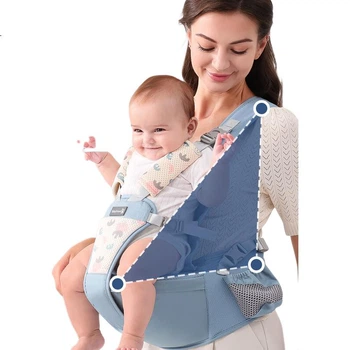 Переноска Baby Friend з підставкою для ніг спереду і ззаду, синя
