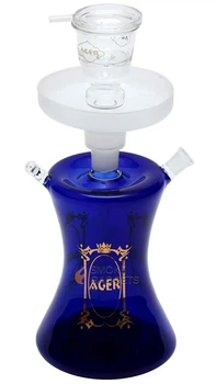 Кальян Ager Temple Mini, стеклянный 36 см, синий, комплект с кейсом