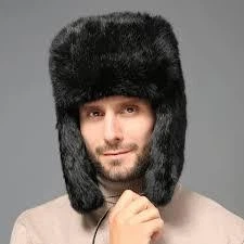 Шапка з кролика чорного кольору 58 р