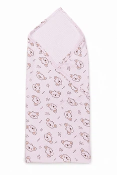 Плед пеленка в рубчик Babykroha с Коалой розовая (55096)