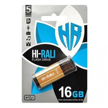 USB Флешнакопичувач 16GB Hi-Rali Bronze Corsair 2.0, флешка для фото, відео та документів