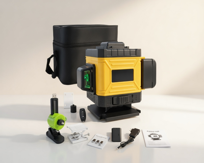 Лазерный уровень Laser Level ЖЕЛТЫЙ 2 АКБ (YELLOW) в СУМКЕ