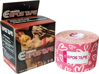 Кинезио тейп Epos Tape Design 5 м сердца розовые (0190_рожевий)