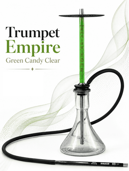 Кальян Trumpet Empire Green Candy Clear 57 см нержавеющая сталь Ø 13 мм диффузор зеленый