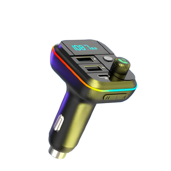 FM трансмиттер USB автомобильный, Bluetooth 5.0, цифровым дисплеем, RGB подсветкой, быстрой зарядкой QC3 и PD