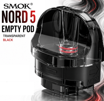 Картридж Smok Nord 5 Empty Pod Transparent Black для pod-систем 5 мл боковая заправка пластик
