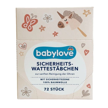 Детские ватные палочки Babylove 72 шт