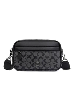 Чоловіча сумка Coach через плече Black COA-002-BL