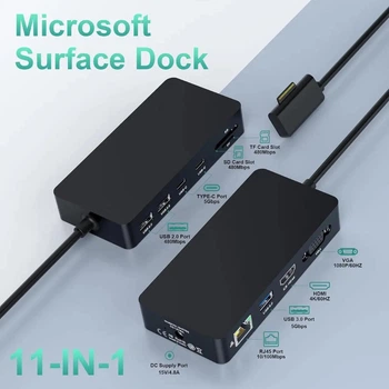 Док-станция SHC792 для Microsoft Surface 4K 60 Вт HDMI VGA USB RJ45 черная