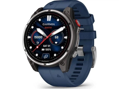 Смарт-годинник Garmin Fenix 8 Pro 47 mm AMOLED Marine GPS Titanium with Blue Silicone Band (010-03198-50)