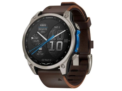 Смарт-годинник Garmin D2 Mach 2 47mm Titanium w. Oxford Brown Leather Band (010-02904-30/31)