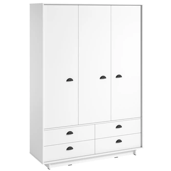 Шафа Moreli Kuba K-0006 3-дверна з 4 ящиками 150 см. Біла