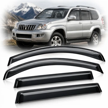 Дефлектори вікон для Toyota Prado 120 2002-2010 на скотчі (Acrylic) AMT21803