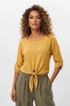 Кофта жіноча однотонна гірчичного кольору Fashion розмір 46 (217640)