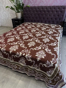 Двостороннє гобеленове покривало-капа 200×220 см Аріанна темне євро на ліжко або диван