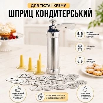 Шприц алюмінієвий кондитерський BISCUITS