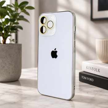 Противоударный чехол AG-PC Glass для iPhone 13 Pro Max с MagSafe пылезащищенный влагозащищенный белый