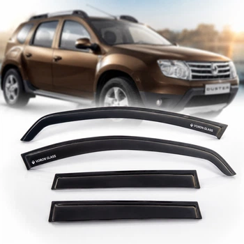 Дефлектори вікон вітровики Renault Duster 2010-2018 3М Скотч Voron Glass
