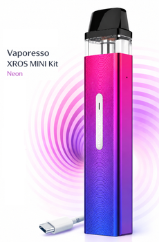 Pod-система электронная сигарета Vaporesso XROS Mini Kit Neon неоновая под система 1000мАч вапорессо х-рос мини кит вейп 0,8Ω неоновый
