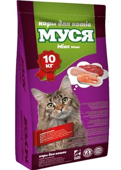 Сухой корм для взрослых котов МУСЯ микс мяса 10 кг