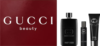 Набір для чоловіків Gucci Guilty Pour Homme Парфумована вода 90 мл + Парфумована вода 15 мл + Гель для душу 50 мл (3616307112420)
