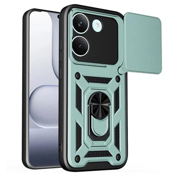 Чехол Fiji Camera Defence для Poco X8 Pro бампер с защитой камеры и подставкой Green