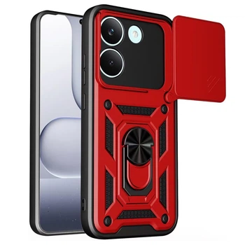 Чехол Fiji Camera Defence для Poco X8 Pro бампер с защитой камеры и подставкой Red