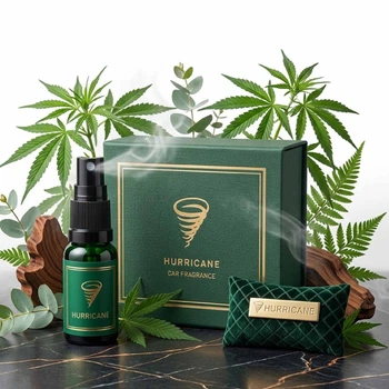 Ароматизатор автомобільний Hurricane Green Premium (У комплекті Спрей 10 мл)