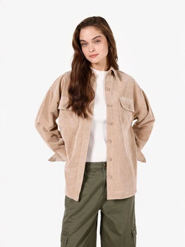 Рубашка вельветовая оверсайз женская Colin's CL1071166BEI XS-S Beige (8684112404189)