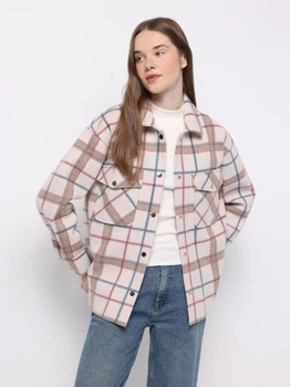 Рубашка женская Colin's CL1076426OFW XS Off White в клетку (8684112828350)