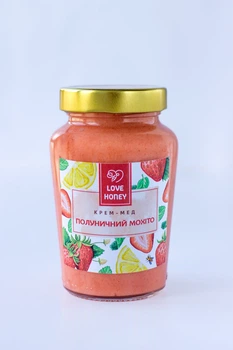 Крем-мед LOVE HONEY "Полуничний мохіто" 600 г