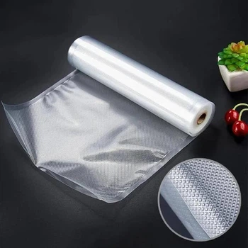 Пакети для вакууматора вакуумні пакети для вакуумного пакувальника харчових продуктів довжина 20 см в рулоні 5м