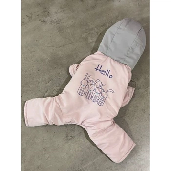 Зимний комбинезон для собак "HeLLo" розовый M Cheepet (zoo0006282)