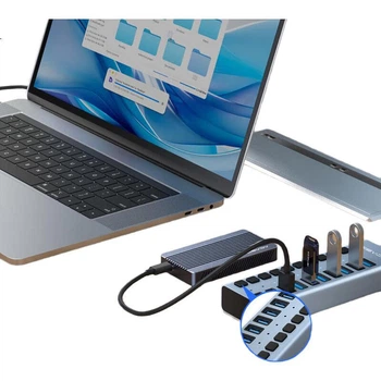Хаб Acasis HS-710MG USB 3.1 на 10 портов с индивидуальными выключателями, 10 Гбит/с, для MacBook
