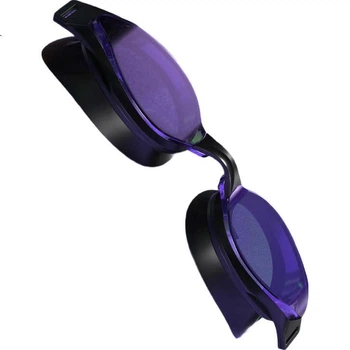Очки для плавания зеркальные WATERTIME с диоптриями -4.00, черные, Night Shadow Black