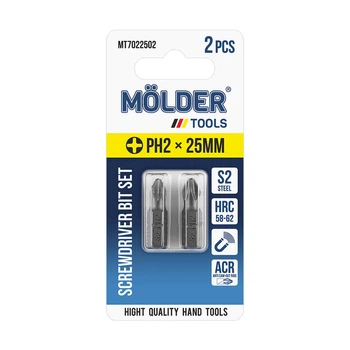 Набір біт MOLDER, PH2x25мм, 2шт в блістері,