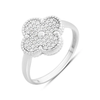 Серебряное кольцо с фианитами, вес изделия 1,92 гр (2200642)