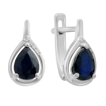 Серебряные серьги с натуральным сапфиром 2.844ct (2214007)